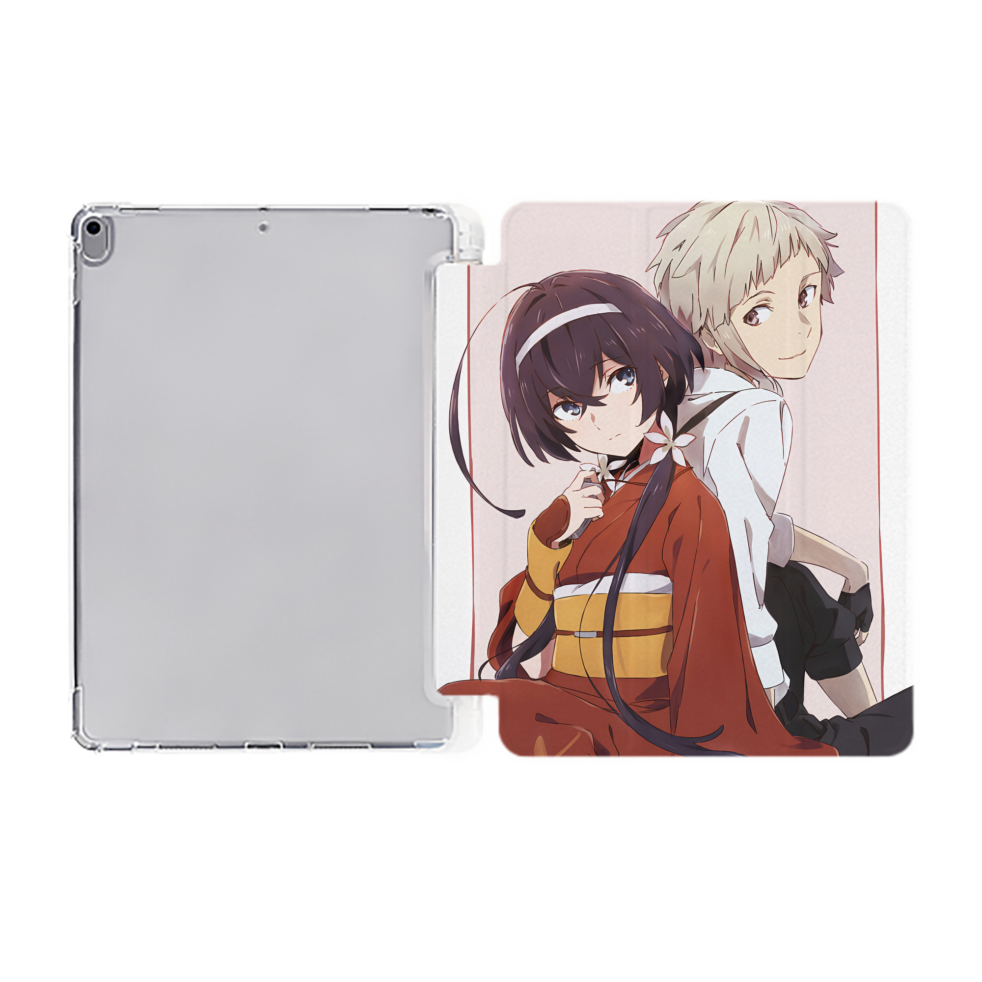 （画像用） 文豪ストレイドッグス Bungo Stray Dogs IPad ケース ペン収納付き 三つ折りスタンド PUレザー×シリコン 対応機種9.5/10.5/10.9インチ